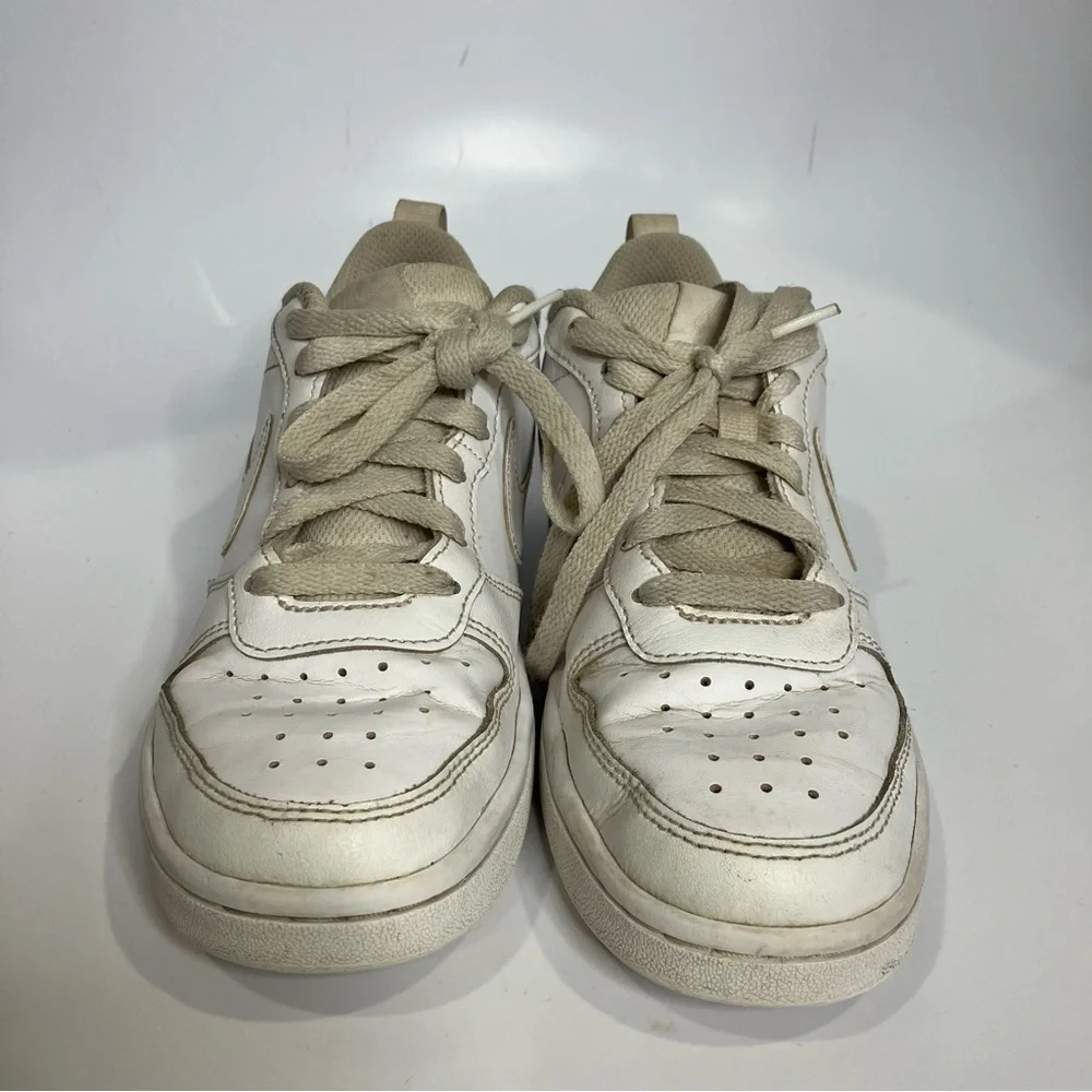 Nike‎ court borough all white low top sneakers size 4.5Y